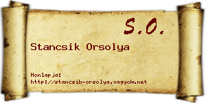 Stancsik Orsolya névjegykártya